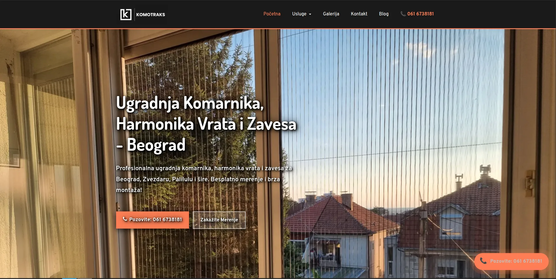Komotraks — ugradnja komarnika, harmonika vrata i zavesa u Beogradu